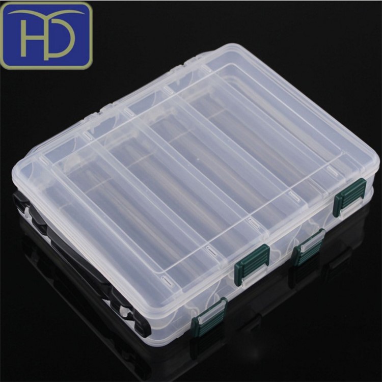 Double-layer Bait Box Fishing Gear Box Double-sided Fishing Tackle Accessories - Transparent / Size: S-3