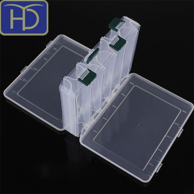 Double-layer Bait Box Fishing Gear Box Double-sided Fishing Tackle Accessories - Transparent / Size: S-4