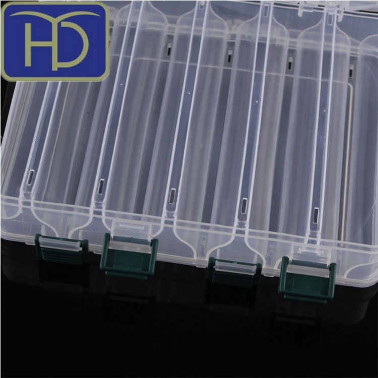 Double-layer Bait Box Fishing Gear Box Double-sided Fishing Tackle Accessories - Transparent / Size: S-5