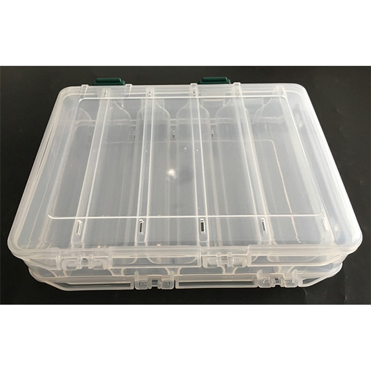 Double-layer Bait Box Fishing Gear Box Double-sided Fishing Tackle Accessories - Transparent / Size: S-8