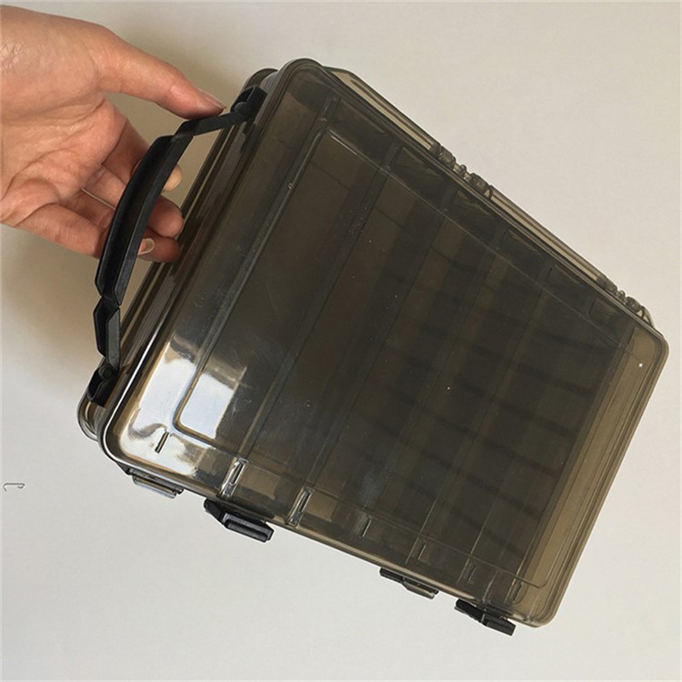 Double-layer Lure Fishing Gear Box Double-sided Fishing Organizer - Grey / Size: S-4