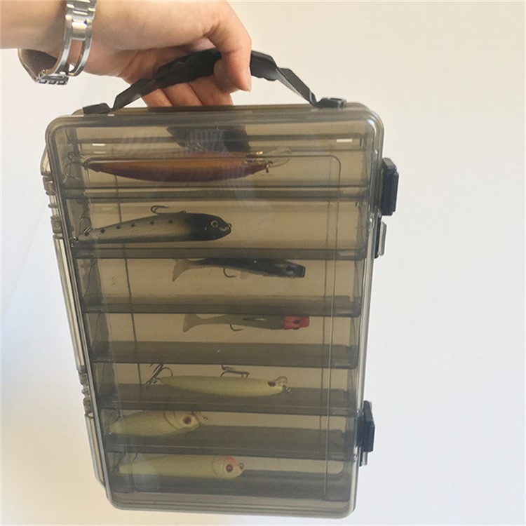 Double-layer Lure Fishing Gear Box Double-sided Fishing Organizer - Grey / Size: L-8