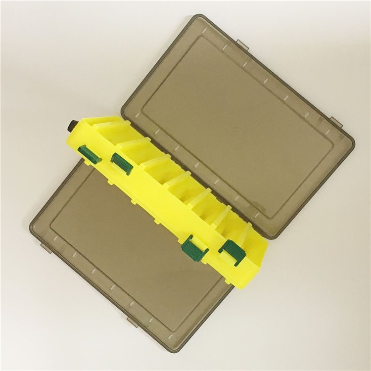 Double-sided 14 Grids Fishing Lure Box PP Storage Tackle Box - Yellow-6