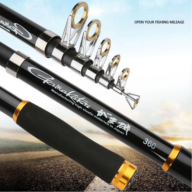3.6M Telescopic Fishing Rod + Reel Combos Fishing Pole Set Saltwater Freshwater Kit - Black-8