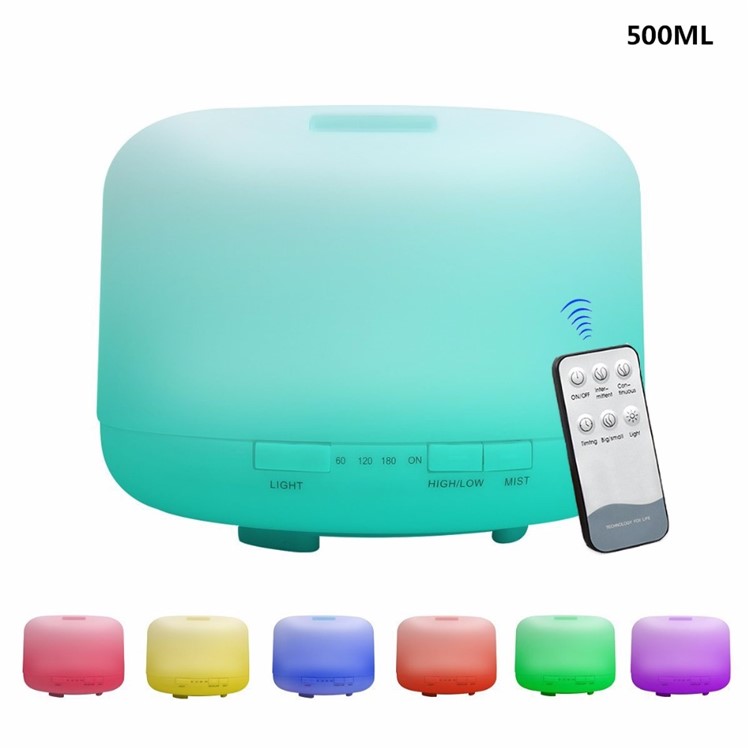 500ML LED Humidifier Aroma Essential Diffuser 7 Colors Adjustable Humidifier - US Plug-1