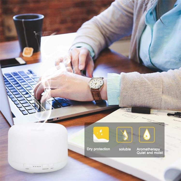500ML LED Humidifier Aroma Essential Diffuser 7 Colors Adjustable Humidifier - US Plug-14
