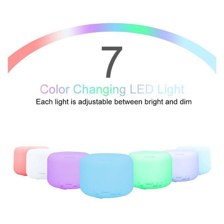 500ML LED Humidifier Aroma Essential Diffuser 7 Colors Adjustable Humidifier - US Plug-2