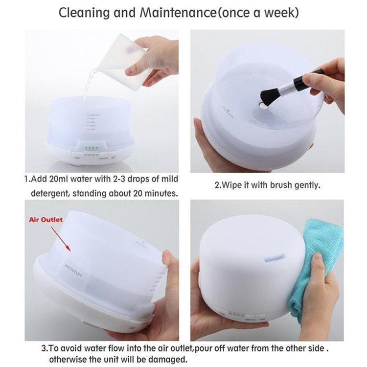 500ML LED Humidifier Aroma Essential Diffuser 7 Colors Adjustable Humidifier - US Plug-7