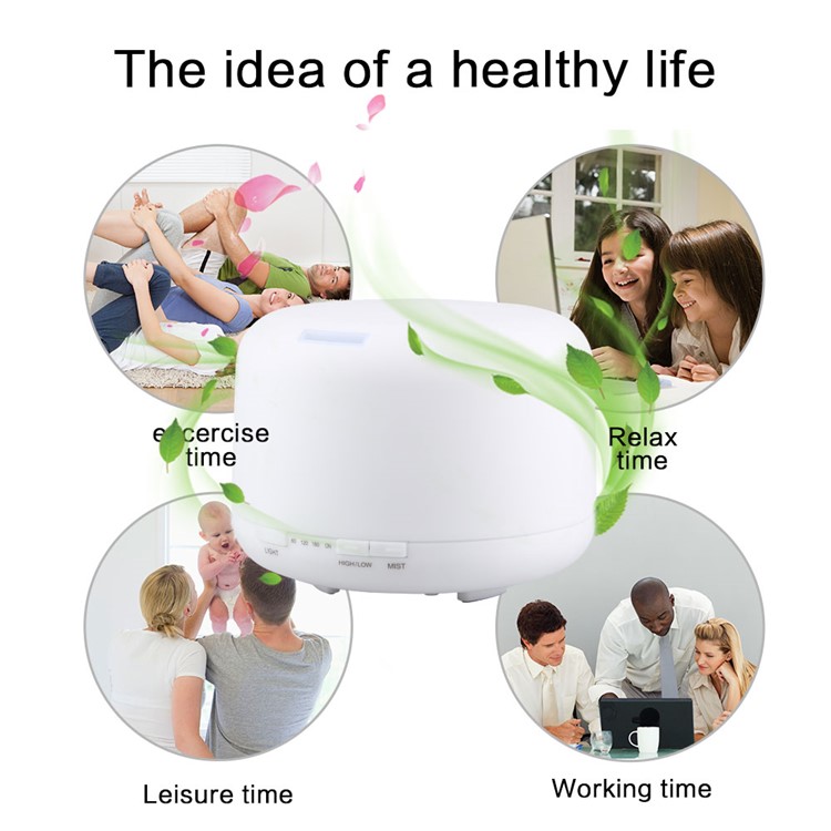 500ML LED Humidifier Aroma Essential Diffuser 7 Colors Adjustable Humidifier - UK Plug-12