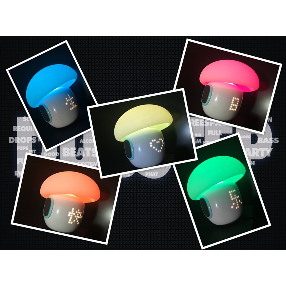 Smart Magic Lamp Bluetooth Speaker Emotion DIY Message Mood Light with Alarm Clock Recording - Blue-8