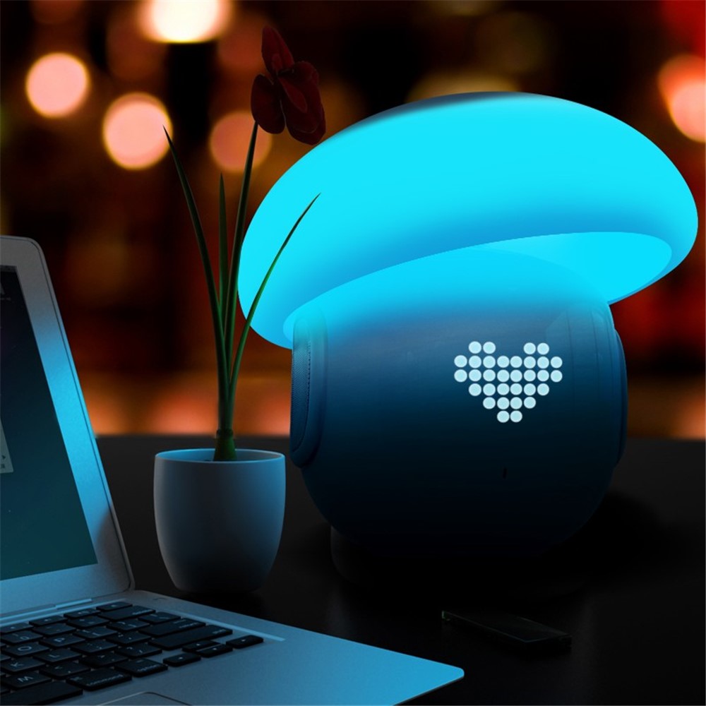 Smart Magic Lamp Bluetooth Speaker Emotion DIY Message Mood Light with Alarm Clock Recording - Blue-9