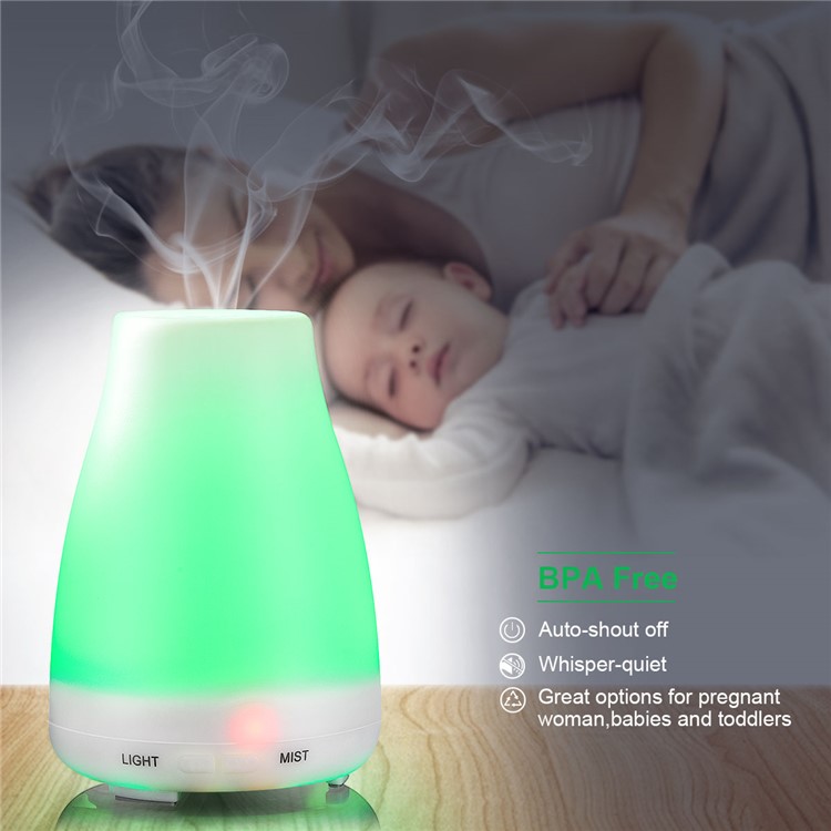 100ML Humidifier Aromatherapy Diffuser Color LED Lights Essential Oil Diffuser - US Plug-7