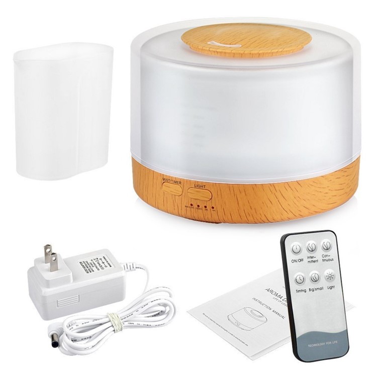 700ml Wood Texture 7-colorLED Humidifier Aroma Diffuser with Remote Control - US Plug-11