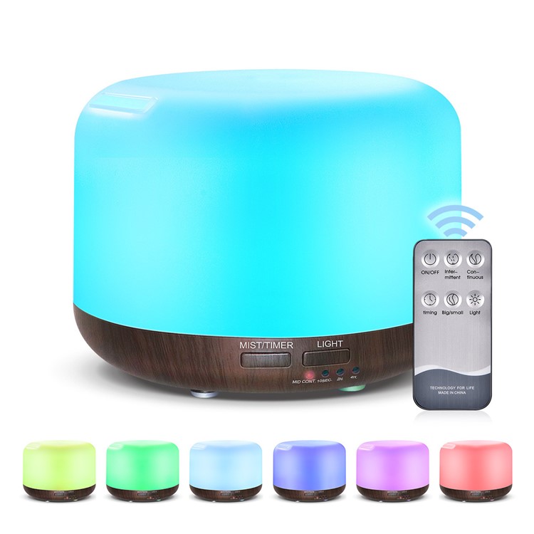 300ML LED Humidifier Aroma Essential Diffuser 7 Colors Adjustable Humidifier - US Plug-1