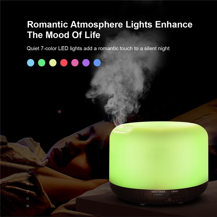 300ML LED Humidifier Aroma Essential Diffuser 7 Colors Adjustable Humidifier - US Plug-5