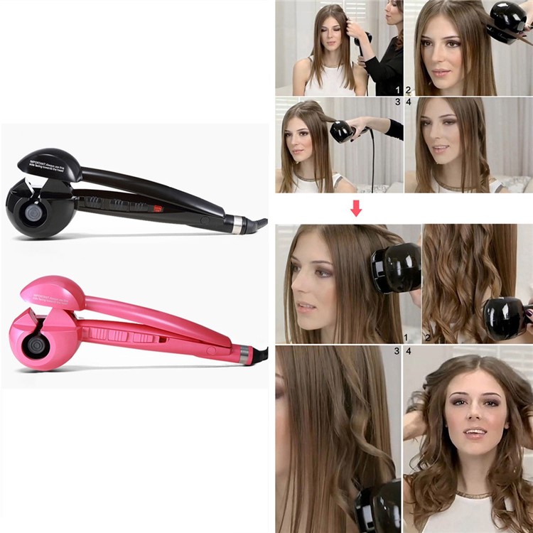 High Quality Auto Hair Curler Hair Styler Ceramic Wave Hair Roller Magic Curling Iron - Black / US Plug-4