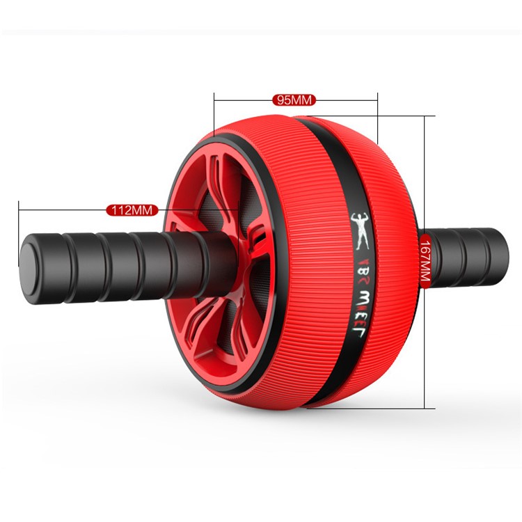 Exercise Wheel ABS Abdominal Gym Fitness Machine Body Strength Training Roller - Red-9
