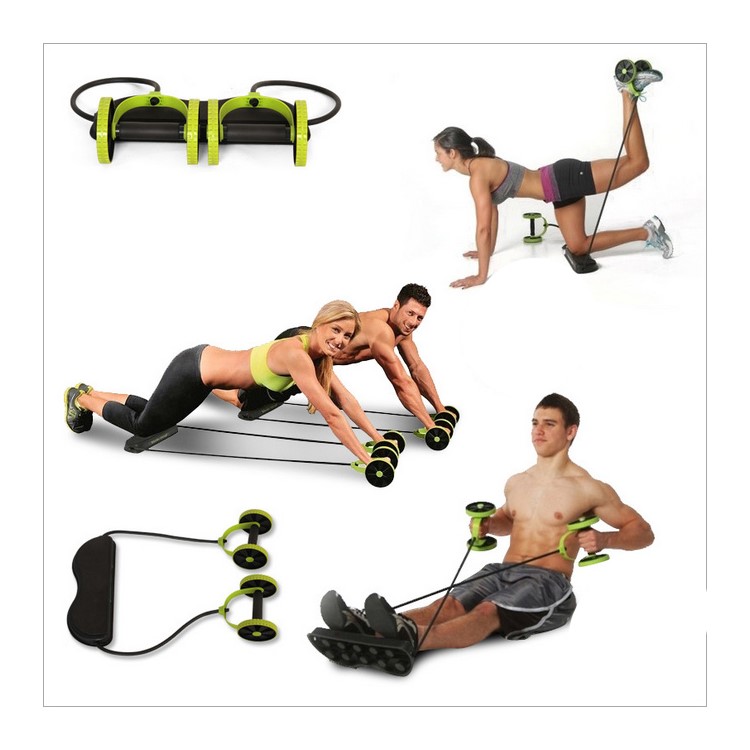Adjustable 2-in-1 Abdominal Fitness + Pulling Strength Training Roller Pulling Rope Fitness Training Equipment-3