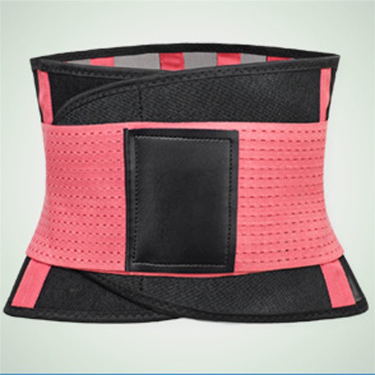 Women's Fitness Sports Exercise Waist Support Pressure Protector Adjustable Training Waistband - Pink / S