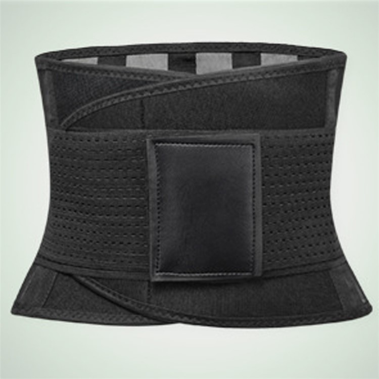 Women's Fitness Sports Exercise Waist Support Pressure Protector Adjustable Training Waistband - Black / L