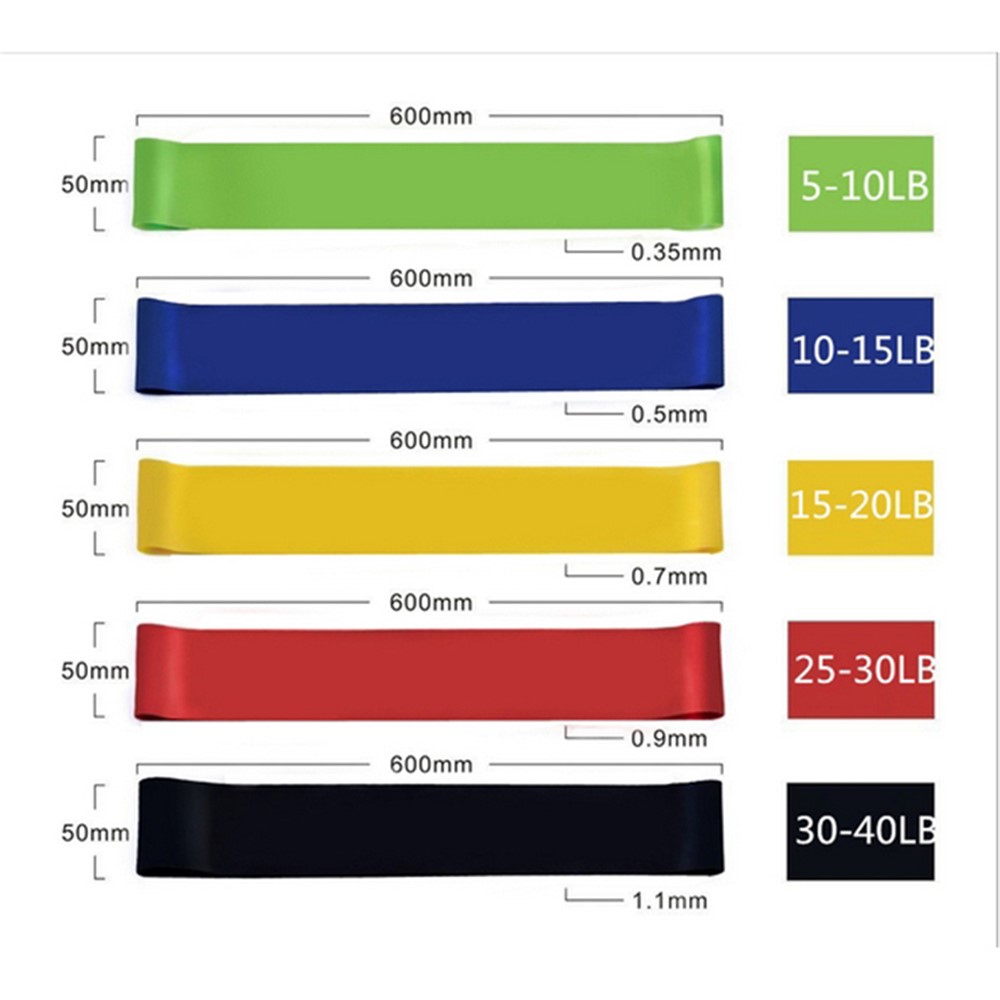 5 Teile / Pack TPE-Schleife Widerstandsbänder Yoga Spannung Elastische TPE-Band-9