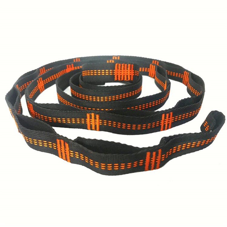 Single 2.8m 10 Node Outdoor Camping Hammock Hanging Nylon Rope Strong Strap - Orange-1