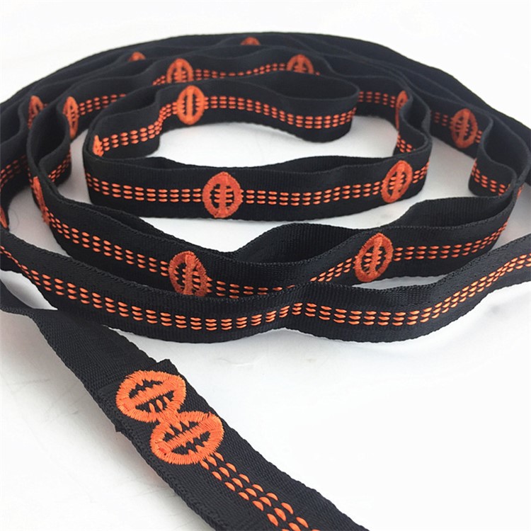 Single 2.8m 10 Node Outdoor Camping Hammock Hanging Nylon Rope Strong Strap - Orange-4