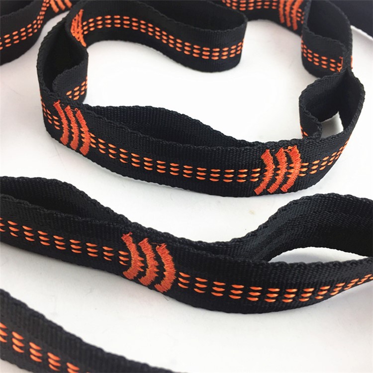 Single 2.8m 10 Node Outdoor Camping Hammock Hanging Nylon Rope Strong Strap - Orange-5