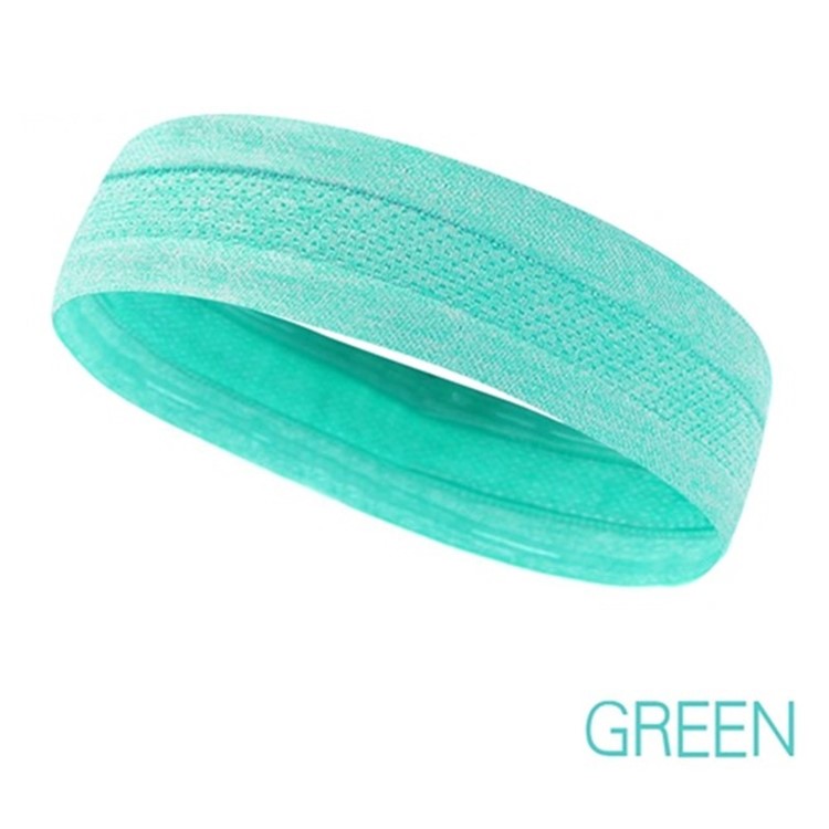 Sports Headband Absorbing Stretchy Fitness Belt Yoga Running Sweat Hair Band - Green
