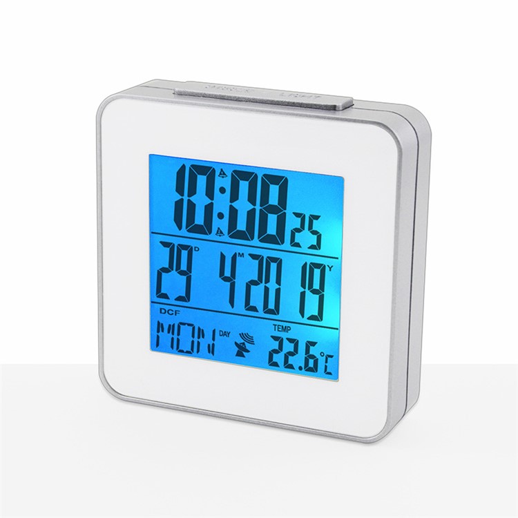 Multi-functional Travel Jumbo LCD Radio Controlled Alarm Clock with Temperature Display (DCF, WWVB, MSF, JJY Version)-2