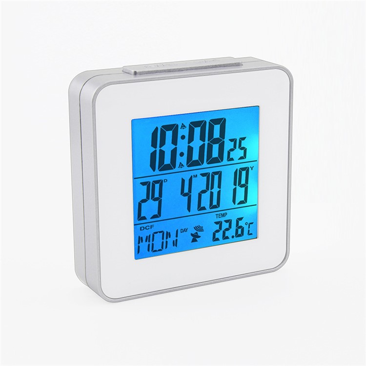 Multi-functional Travel Jumbo LCD Radio Controlled Alarm Clock with Temperature Display (DCF, WWVB, MSF, JJY Version)-6