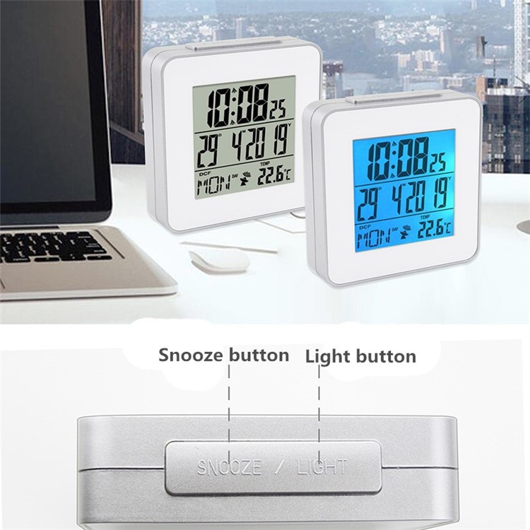 Multi-functional Travel Jumbo LCD Radio Controlled Alarm Clock with Temperature Display (DCF, WWVB, MSF, JJY Version)-8
