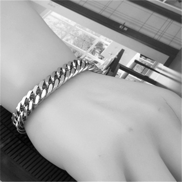 Männer Edelstahl Klobige Kette Armband-2