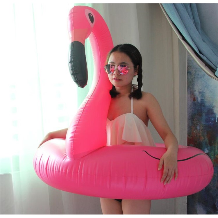 PVC Inflatable Flamingo Shaped Pool Float Lounge Swimming Ring (120cm)-10