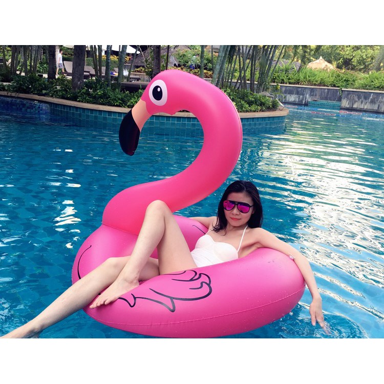 PVC Inflatable Flamingo Shaped Pool Float Lounge Swimming Ring (120cm)-14