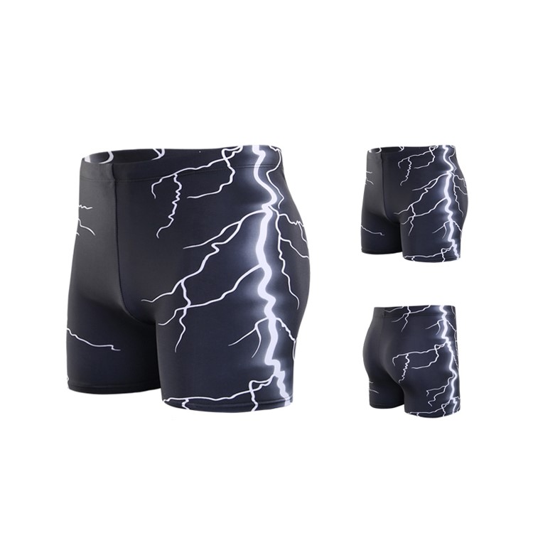 Lightning Flash Pattern Men's Beach Shorts Board Swimming Trunks Beach Pants - Black / XXXL-1