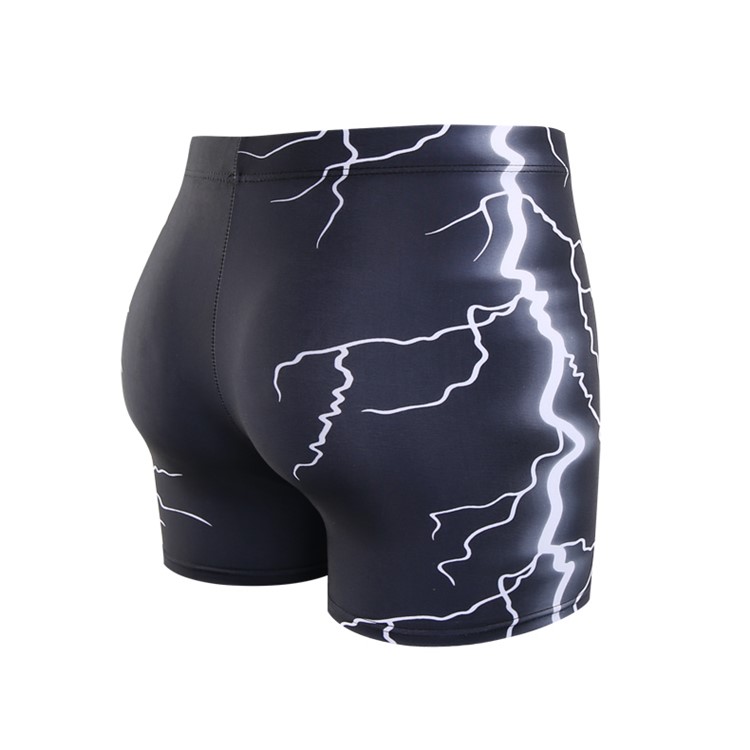 Lightning Flash Pattern Men's Beach Shorts Board Swimming Trunks Beach Pants - Black / XXXL-3