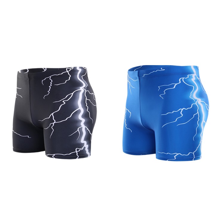 Lightning Flash Pattern Men's Beach Shorts Board Swimming Trunks Beach Pants - Black / XXXL-8