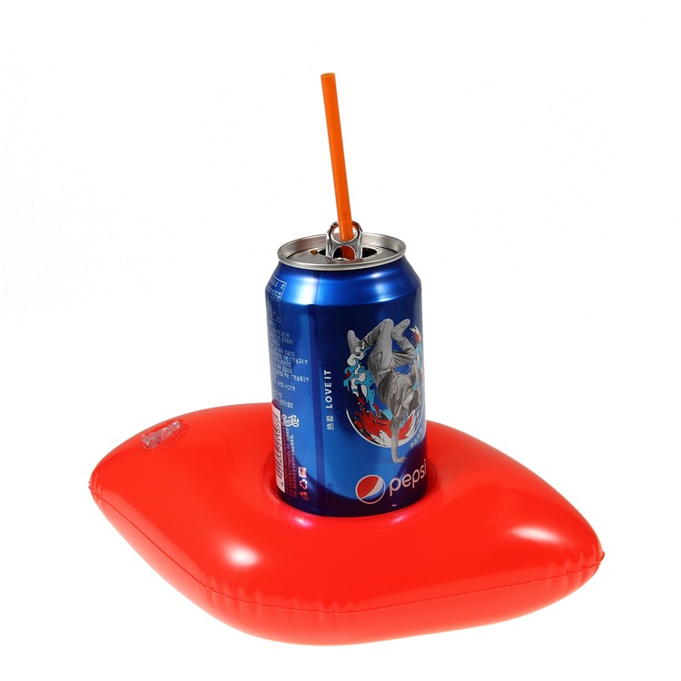 Red Lip Pattern Inflatable Drink Holder Floating Cup Coasters for Pool Party-1