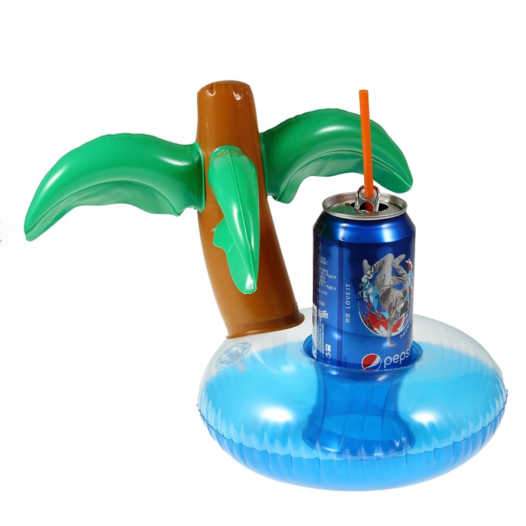Coconut Tree Pattern Inflatable Drink Holder Floating Cup Coasters for Pool Party-1