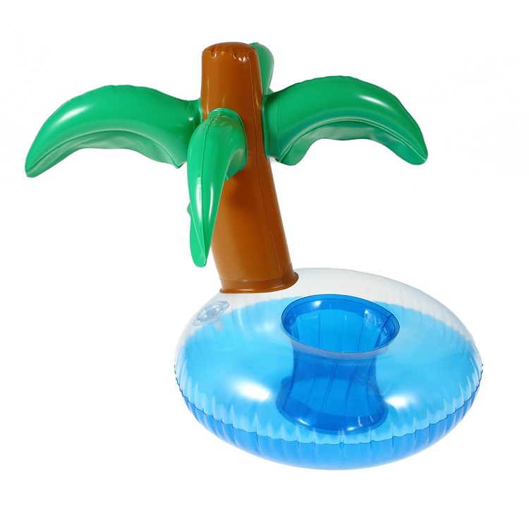 Coconut Tree Pattern Inflatable Drink Holder Floating Cup Coasters for Pool Party-2