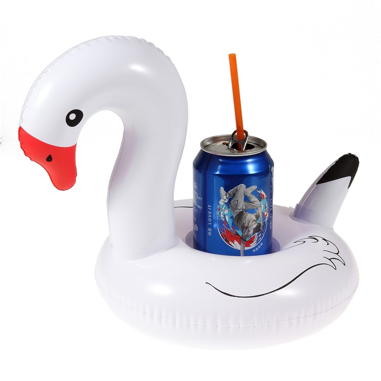 Swan Pattern Inflatable Drink Holder Floating Cup Coasters for Pool Party-1