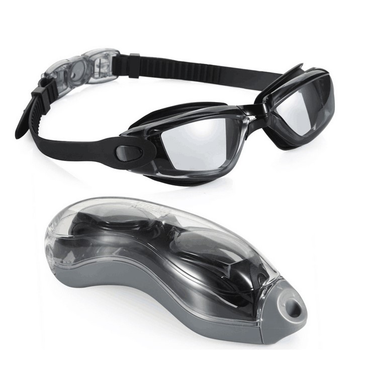 Swimming Goggles No Leaking Anti Fog UV Protection Swim Goggles with Free Protection Case - Black-2