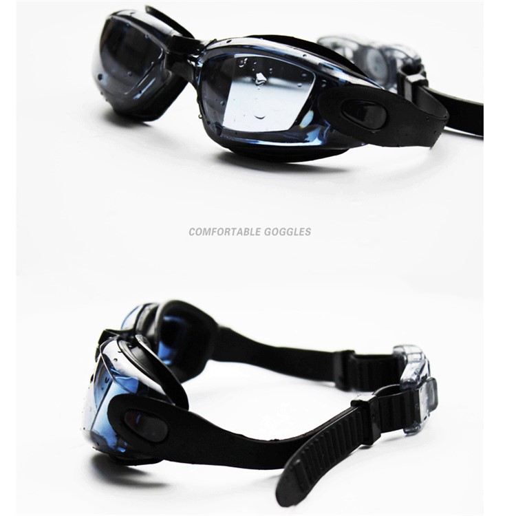 Swimming Goggles No Leaking Anti Fog UV Protection Swim Goggles with Free Protection Case - Black-3