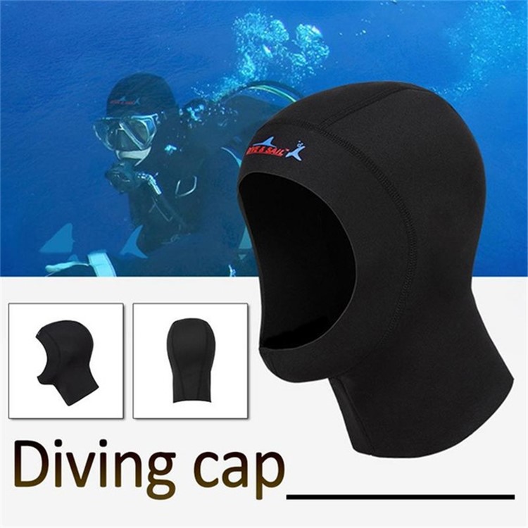 DIVE&SAIL UV Protected 3MM Diving Hood Warm Diving Cap For Water Sports - Size: XL-1