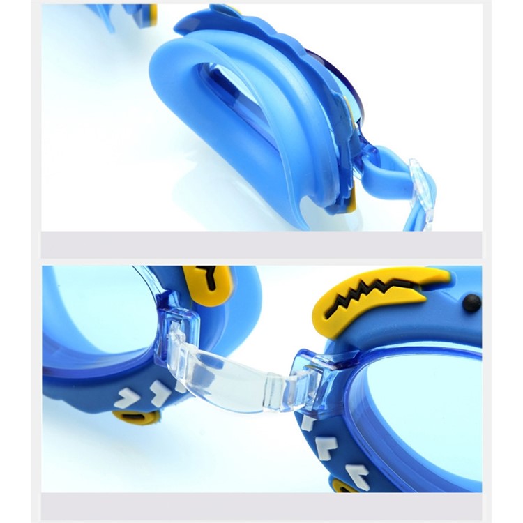 Kids HD Anti-fog Waterproof Swimming Goggles Cap Nose Clip Ear Plugs Set Kit - Blue/Elephant-3