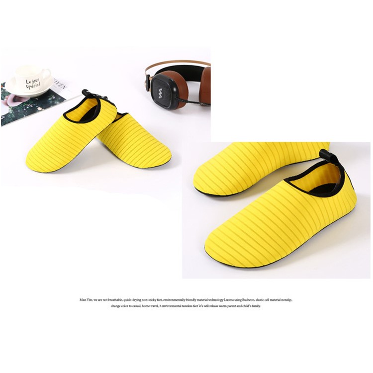 Water Socks Durable Aqua Barefoot Shoes Beach Pool Swimming Snorkeling Shoes - Yellow, Size: 39-3