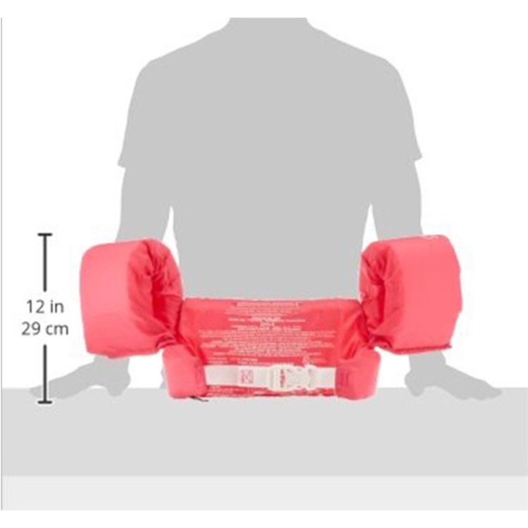 Life Jacket Swimsuit EPE Vest and Arm Rings for Kids - Red/Shell-3