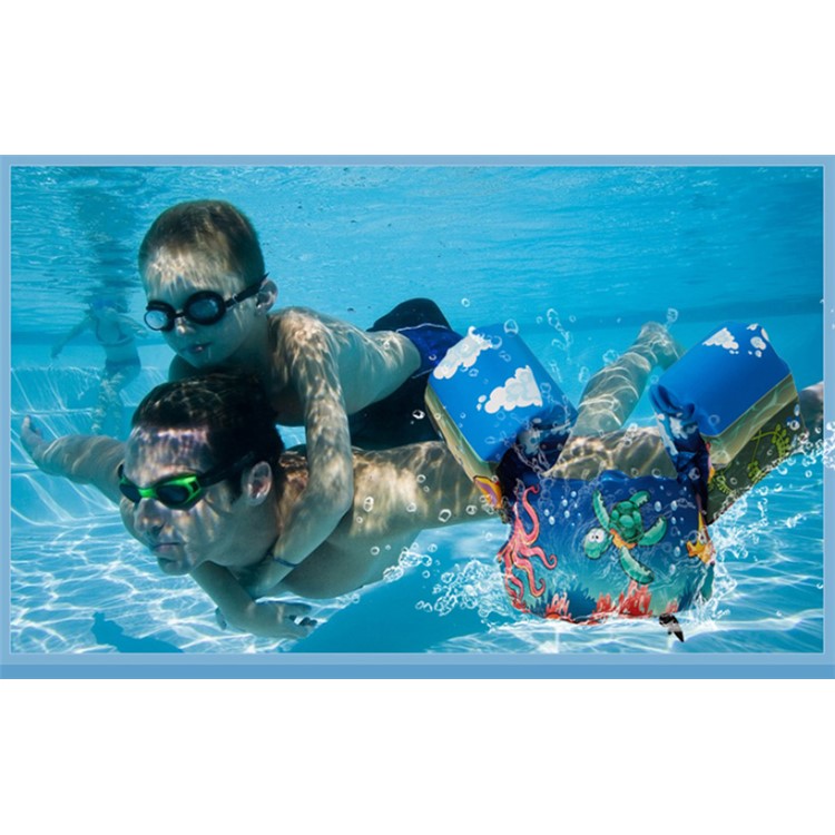 EPE Life Jacket Swimsuit Vest and Arm Rings for Children - Blue/Under Water World-5