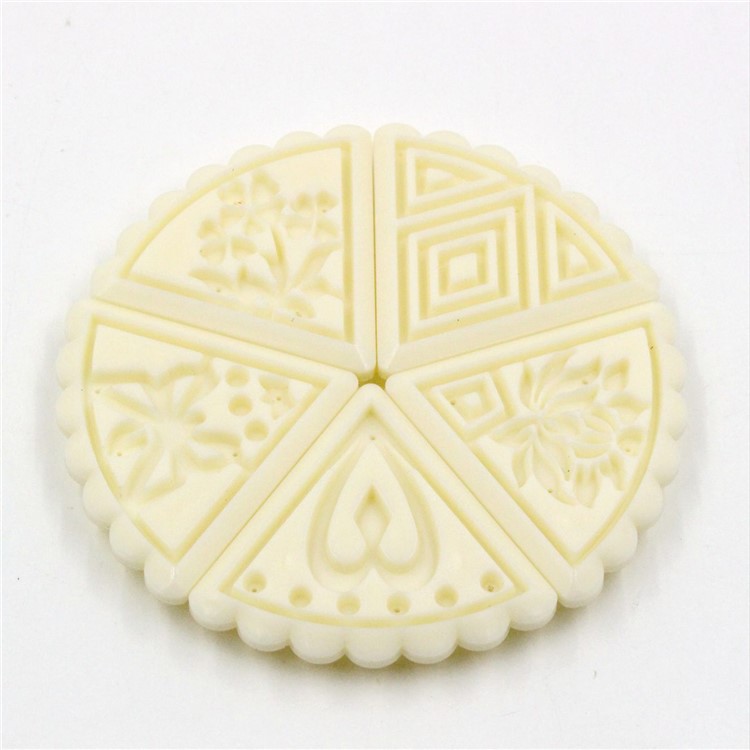 Two Sets Mooncake Maker Mold Homemade Mooncake Kitchen DIY Tool - Triangle and Flower Shape-14